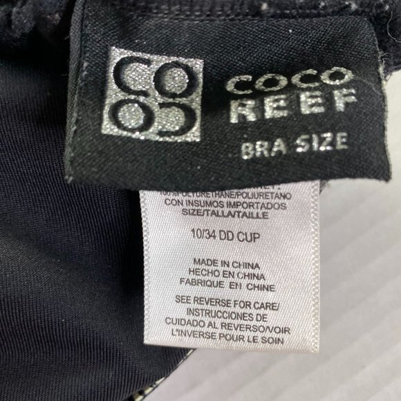 Coco Reef Womens Black and White One Piece Ruffled Bathing Suit Size 10/34 DD - Picture 3 of 7